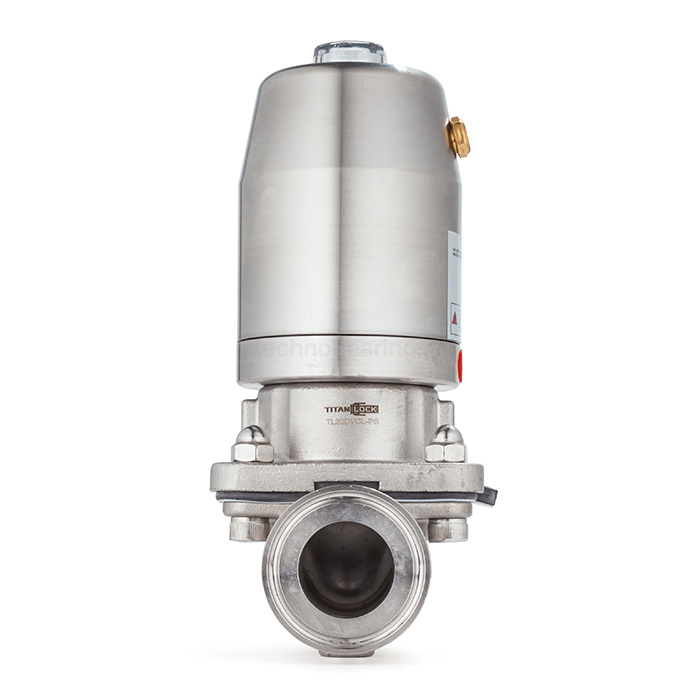 Мембранный клапан нерж.316 типа clamp, с пневмоприводом (нерж.), DN32 DIN TL32DVCL-PS TITAN LOCK