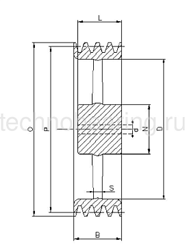 Шкив под расточку клиновой SPB 450-5 (PHP 5SPB450RSB) Sati