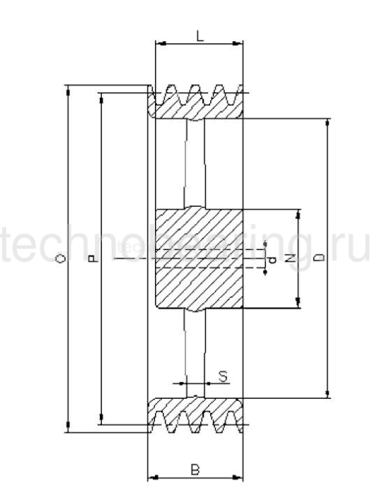 Шкив под расточку клиновой SPC 335-5 (PHP 5SPC335RSB) Sati