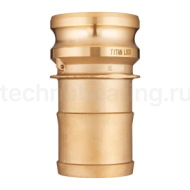 Камлок латунный тип E, ниппель с хвостовиком 4", TL400EBR TITAN LOCK