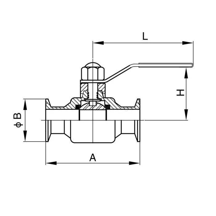 Пищевой шаровый кран полнопроходной типа "clamp-clamp", DN100 нерж. 304, TL100SBV-CL TITAN LOCK