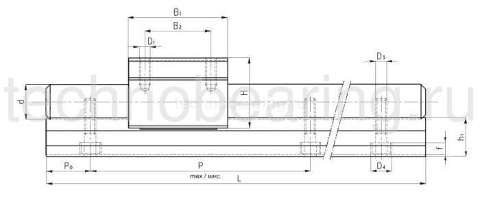 Вал прецизионный с опорой SBR40S NBS