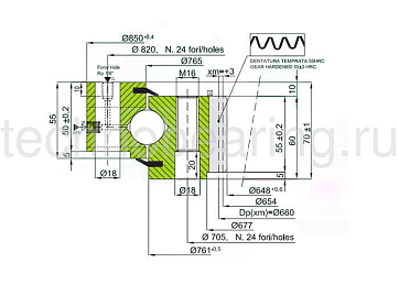 ОПУ стандартная серия с одним рядом шариков ZB1.250763202-1RPTN ISB