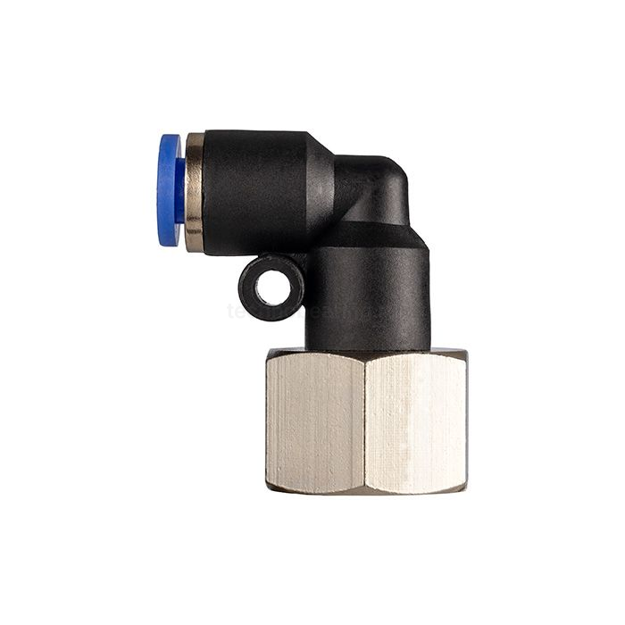 Фитинг цанговый угловой 10 мм, внутр. резьба 1/4", пластик, тип PLF, TLP-PLF10-02 TITAN LOCK