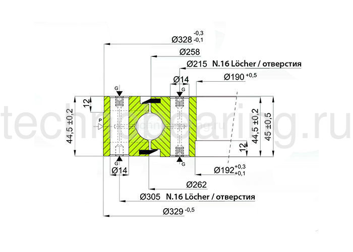 ОПУ стандартная серия с одним рядом шариков NB1.200260200-1PPN ISB