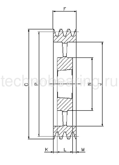 Шкив клиновой  под втулку тапербуш SPZ450-08 TB (PHP 8SPZ450TB) Sati