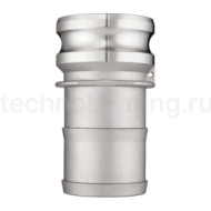 Камлок нержавеющий тип E, ниппель с хвостовиком 3", AISI304, TL300ESS TITAN LOCK