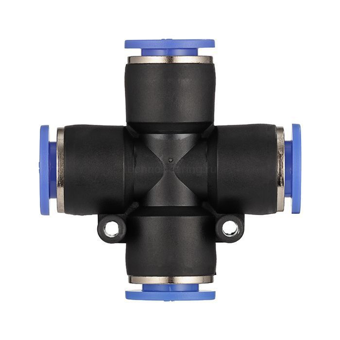 Фитинг цанговый X-образный пневматический, 10 мм, пластик, тип PZA, TLP-PZA10 TITAN LOCK