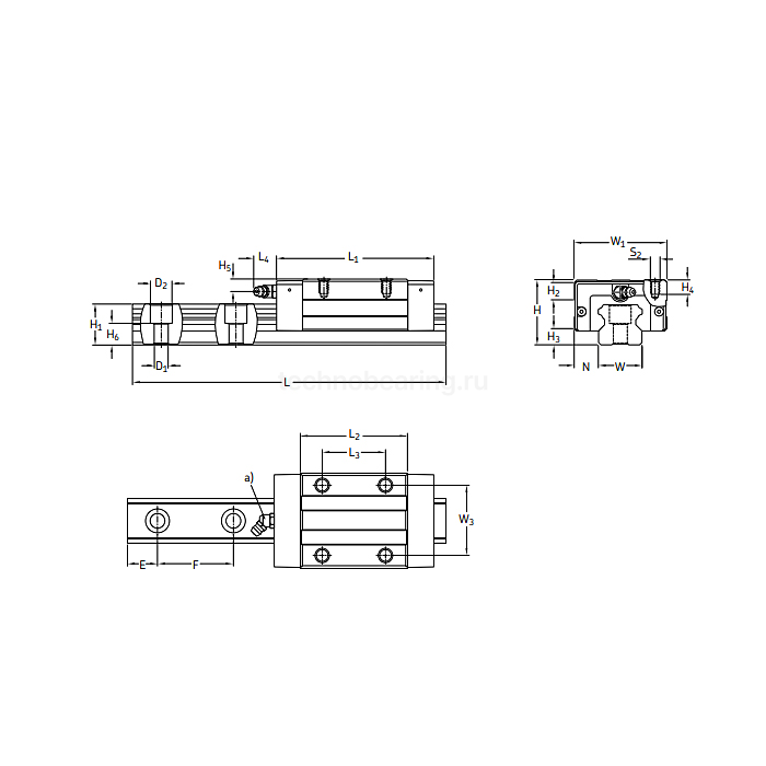 Каретка LLTHC 25 U T1 P3 EWELLIX