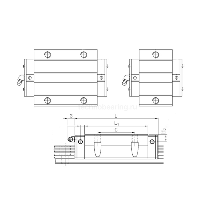 Каретка HGW30HCZAHZZ (HCW30HCZAHZZ) TECHNIX