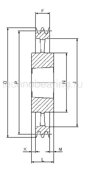 Шкив клиновой  под втулку тапербуш SPZ630-06 TB (PHP 6SPZ630TB) Sati