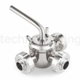 Кран пробковый трехходовой нерж 304, тип T, DN40, TL3СV40T-S TITAN LOCK