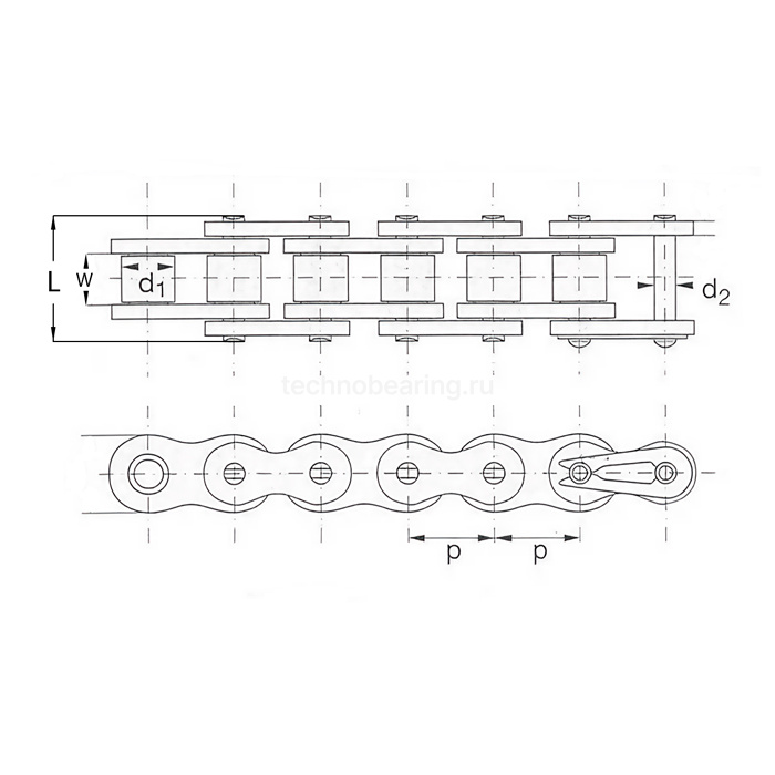 Приводная цепь для мотоцикла усиленная 520-H-128L ISKRA — детальное фото 1