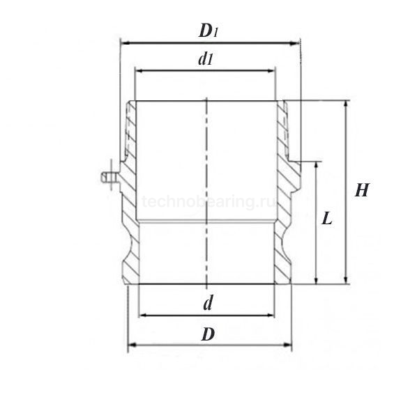 Камлок нержавеющий тип F ниппель, наруж. резьба BSP 4", AISI316, TL400FSS316 TITAN LOCK