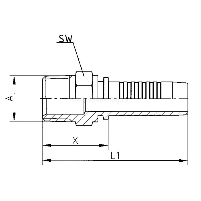 Фитинг DN 06 NPTF (Ш) 1/4", TL-NPTF06M1/4 TITAN LOCK — детальное фото 1