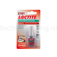 Фиксатор резьбовой высокой прочности для неактивных металлов, блистер, 5 мл, 2701 Loctite