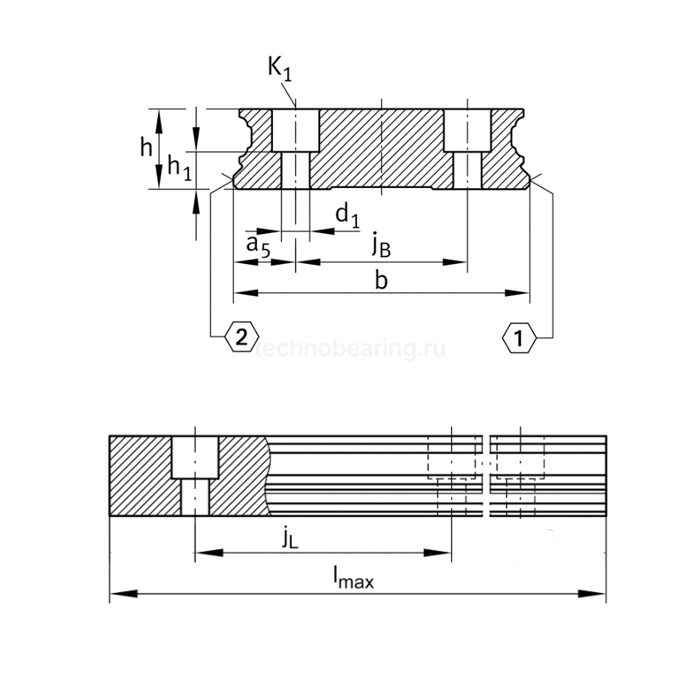 Направляющая TKVD25-W-G3-HJ-680-20/2 INA
