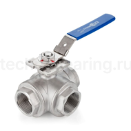 Трехходовой шаровый кран нержавеющий (AISI304) тип T, внутр. резьба, DN25, TL3V25-T-TF-S TITAN LOCK