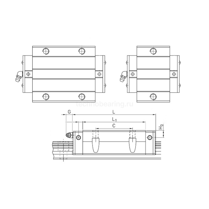 Каретка HGW25HCZAHZZ (HCW25HCZAHZZ) TECHNIX