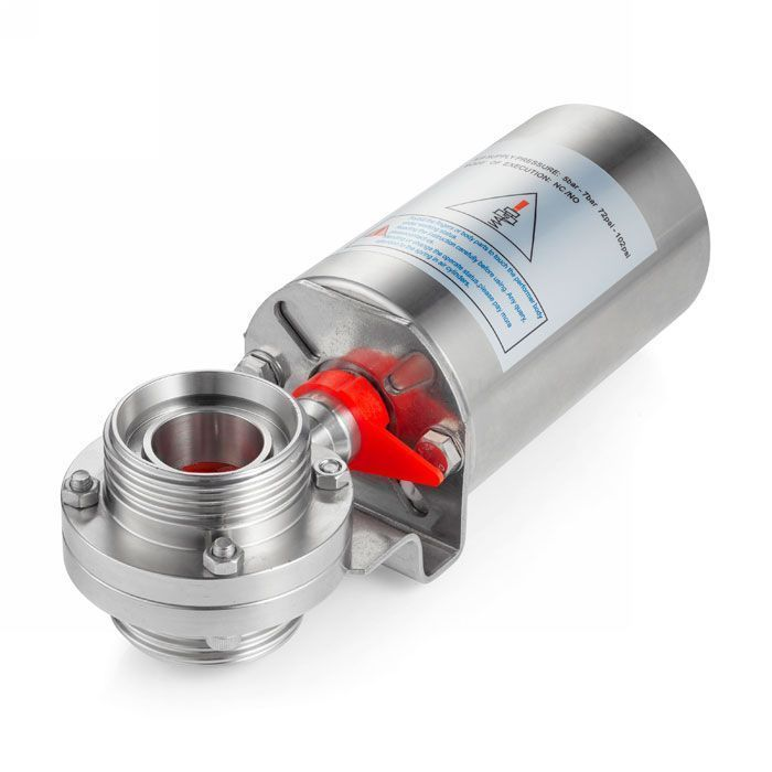 Затвор дисковый с пневмоприводом нерж. 304 DN25, тип резьба-резьба,  DIN TLSD25THS-P TITAN LOCK