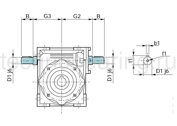 Червячный редуктор: VI 040 P R60 U Sati