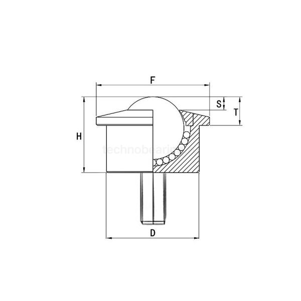Шариковая опора SP30-FLBS/CS ISKRA