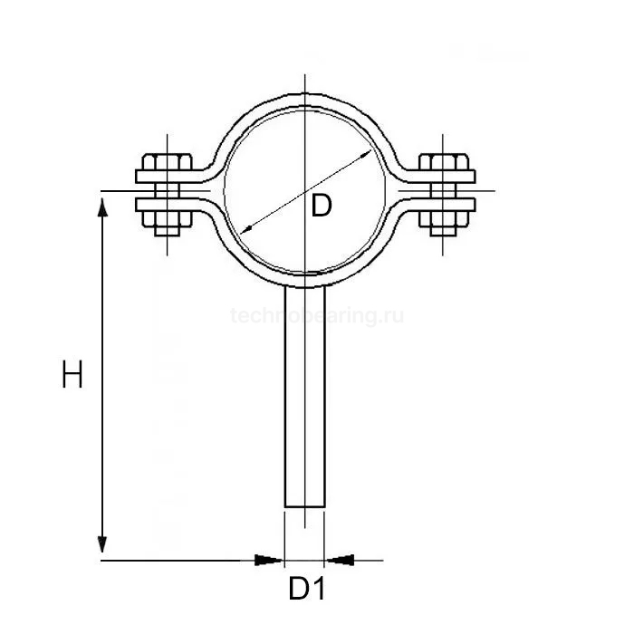 Хомут трубный на ножке DN65 (70 мм), нерж. 304, TL065FPLS TITAN LOCK — детальное фото 1