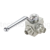 Гидравлический шаровый кран трехходовой, DN 13 (M22X1.5), типа НР, сталь, TLHYD3V1/2M TITAN LOCK