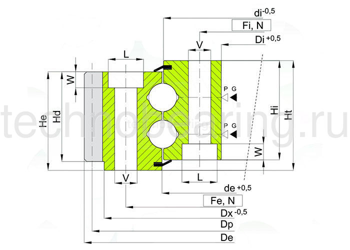 ОПУ стандартная серия с двумя рядами шариков EB2.220307200-1SPPN ISB