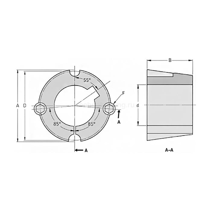 Втулка тапербуш 1108-19мм (PHF TB1108X19MM) SKF — детальное фото 1