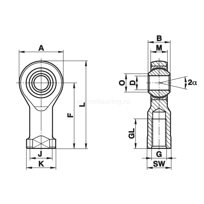 Шарнирный наконечник GISW5 Fluro
