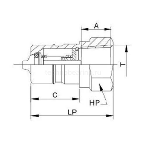 БРС серия А, ISO 7241-A, розетка, оцинк. сталь, 3/4in TL6AF TITAN LOCK