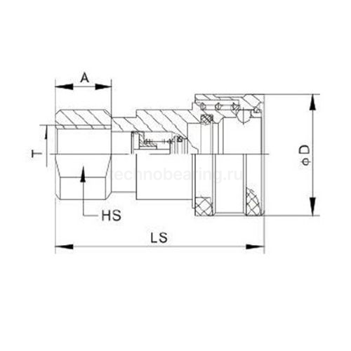 БРС серия B, ISO 7241-B, розетка, оцинк. сталь, 1,5in TL12BF TITAN LOCK