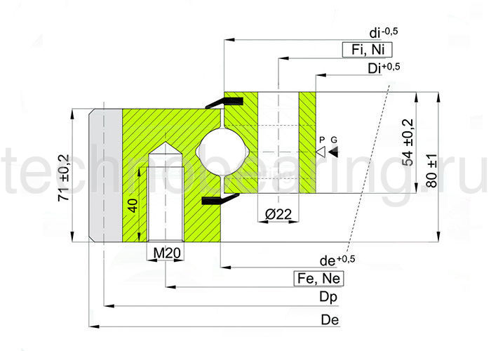 ОПУ стандартная серия с одним рядом шариков EB1.25.1455.200-1 STPN ISB