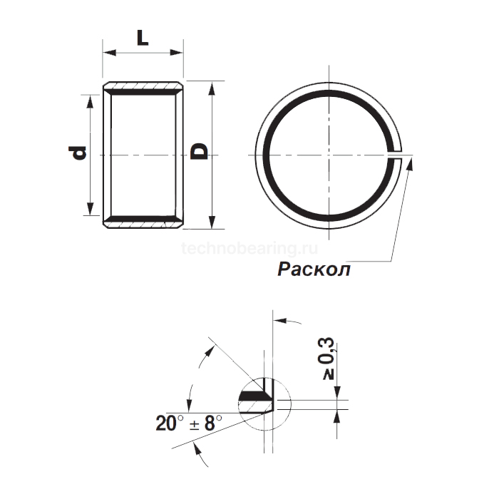 Втулка скольжения KU0406SF1SN5,5 (PCM0405506E) ISB