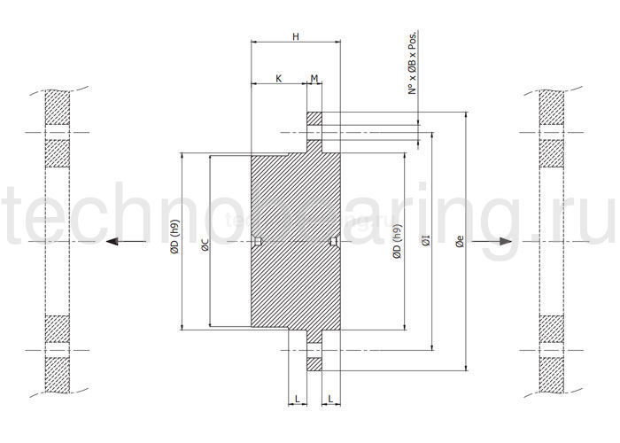 Ступица фланцевая под расточку MC080 Sati