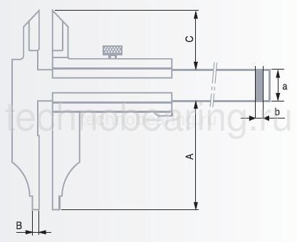 Штангенциркуль нониусный с ножевидными губками для внешних и скругленными изм. поверхностями для внутренних измерений 0-300 мм, 0.02 мм 00510821 Tesa