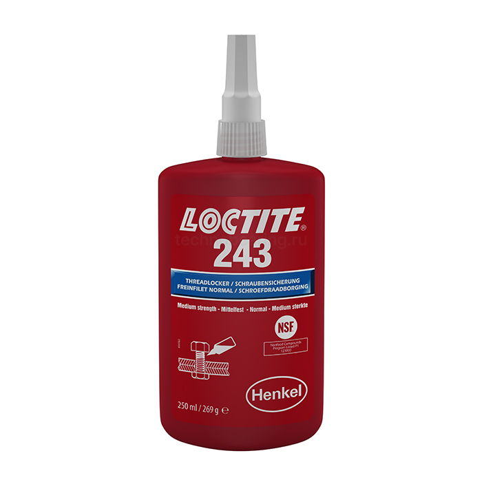 Фиксатор резьбовой средней прочности, 250 мл 243 Loctite — детальное фото 0
