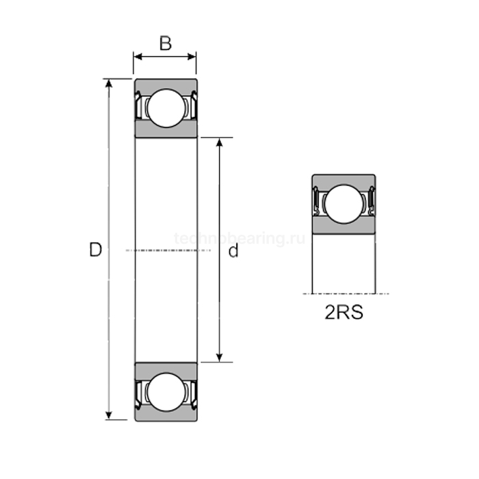 Подшипник 6304-2RS ISKRA