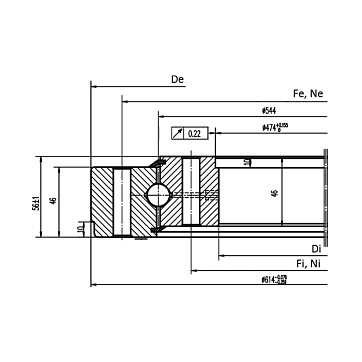 ОПУ стандартная серия с одним рядом шариков NB1.20.0544.201-1PPN-LT ISKRA