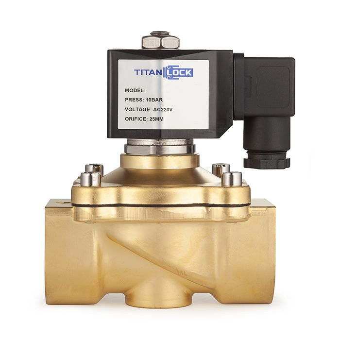 Соленоидный клапан нормально-закрытый, прямого действия, 220В, PN10, Латунь/EPDM, DN20, TLSC20/10EP1B TITAN LOCK