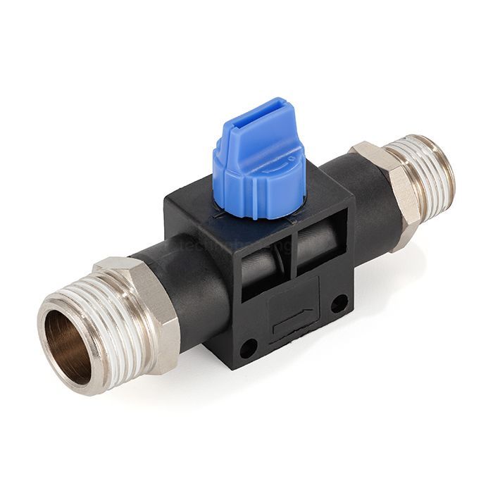 Фитинг прямой с краном, резьба 3/8", пластик, тип HVSS, TLP-HVSS03 TITAN LOCK