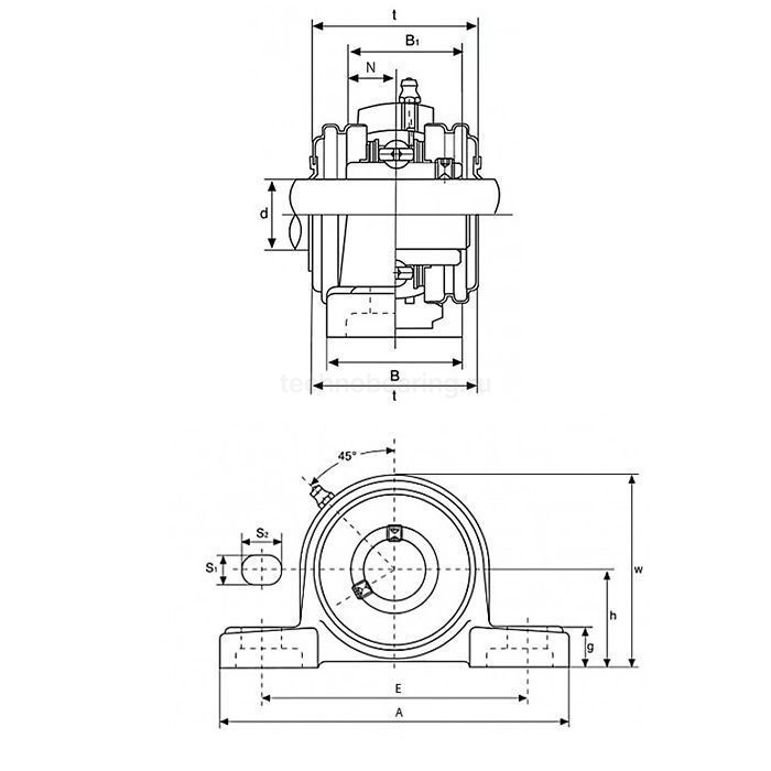 Подшипниковый узел UCP208