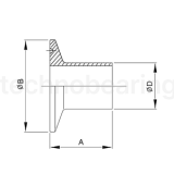 Штуцер CLAMP под приварку DN125 нерж. 316, DIN TL125CLW TITAN LOCK