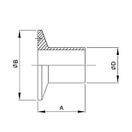 Штуцер CLAMP под приварку DN150 нерж. 316, DIN TL150CLW TITAN LOCK