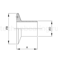 Штуцер CLAMP под приварку DN125 нерж. 316, DIN TL125CLW TITAN LOCK
