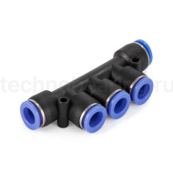 Фитинг-разветвитель цанговый пневматический, 12 мм, пластик, тип PK, TLP-PK12 TITAN LOCK