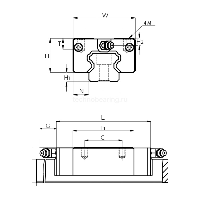 Каретка TRS15BZ1 (LLTHC15UT1P5) ISB Linear — детальное фото 1