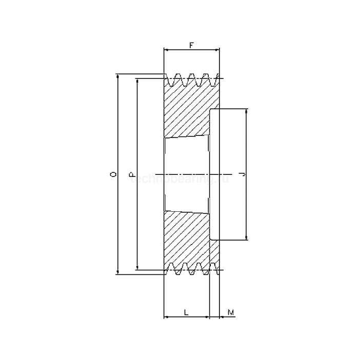 Шкив клиновой  под втулку тапербуш SPZ150-05 TB (PHP 5SPZ150TB) Sati