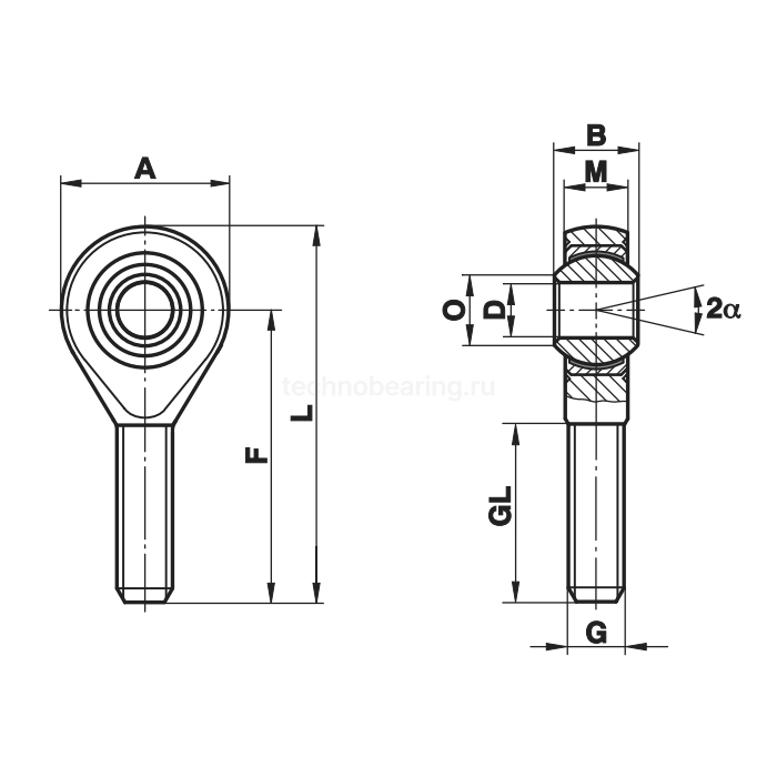 Шарнирный наконечник GALXSW22 сталь